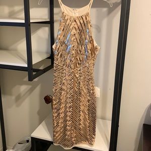 Lulu’s gold sequin dress